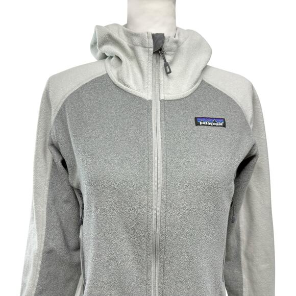 Patagonia Emmilen Fleece Jacket Women’s Size XS Two Tone Gray Zip Front Hooded - Picture 2 of 8